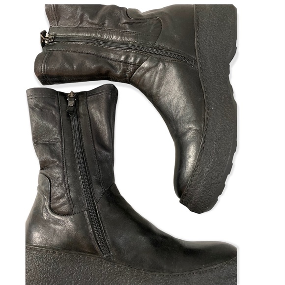 Pantanetti Leather & Stretch Vinyl Platform Combat Boots Sz 8 EUC - Picture 5 of 14